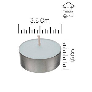 10 Adet | Yasemin Kokulu Tealight Mum | 4 Saat Yanar | Dekoratif Mumluk Mumu