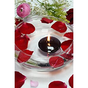 Float | Siyah 24 Adet Yüzen Mum | 4 Saat Yanan Tea Light Mum | Kokusuz Terapi Mumu