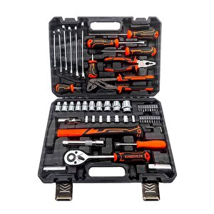 Profesyonel  Bakım Onarım Full Paket 58 Parça Lokma Anahtar Takımı 1- 4 Ve 1- 2 El Aletleri Seti