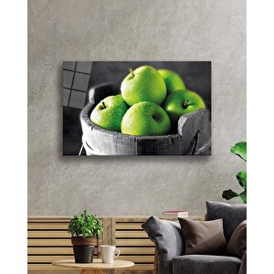 Yeşil Elmalar Cam Tablo Green Apple 50x70 cm