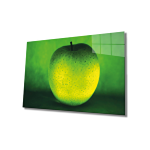 Yeşil Elma Cam Tablo Green Apple 36x23 cm
