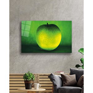 Yeşil Elma Cam Tablo Green Apple 36x23 cm