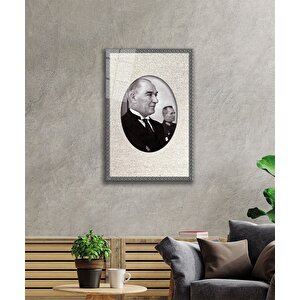 Çerçeveli Atatürk Cam Tablo 110x70 cm