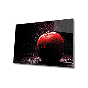 Kırmızı Elma Cam Tablo Red Apple Art 50x70 cm