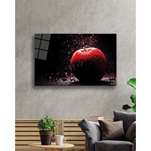 Kırmızı Elma Cam Tablo Red Apple Art 50x70 cm