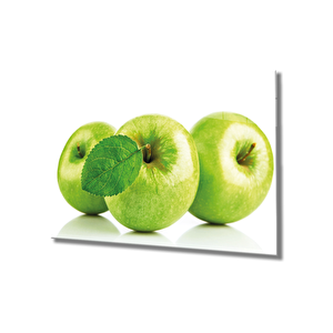 Yeşil Elmalar Cam Tablo Green Apple 50x70 cm