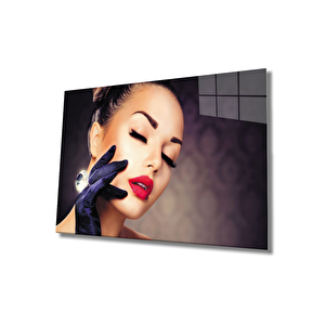 Kadınlar Elmas Yüzük Cam Tablo 50x70 cm