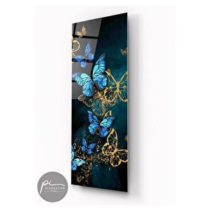 Kelebekler Panoramik Cam Tablo 35x90 cm