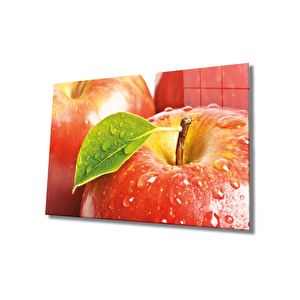 Elma Cam Tablo Apple Wall Hanging 36x23 cm