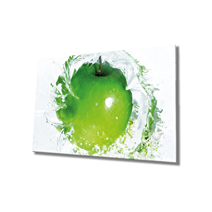 Yeşil Elma Cam Tablo Green Apple 36x23 cm