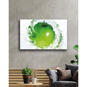 Yeşil Elma Cam Tablo Green Apple 36x23 cm