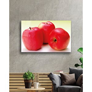 Kırmızı Elmalar Cam Tablo Red Apple 90x60 cm