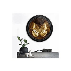 Kelebek Yuvarlak Cam Tablo 60x60 cm