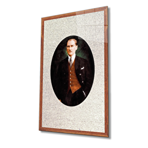 Çerçeveli Atatürk Cam Tablo 110x70 cm
