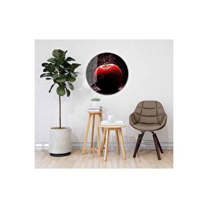 Elma Yuvarlak Cam Tablo 4mm Dayanıklı Temperli Cam 60x60 cm