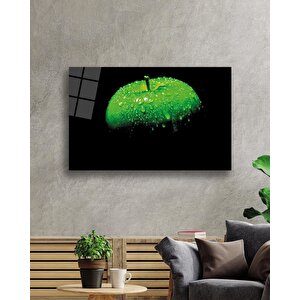 Yeşil Elma Cam Tablo Green Apple 90x60 cm