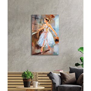 Balerin Kadın Cam Tablo Ev Ve Ofis Duvar Dekoru 36x23 cm