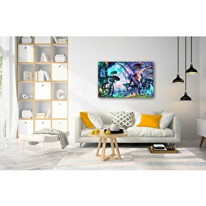 Mantar Soyut Cam Tablo 90x60 cm