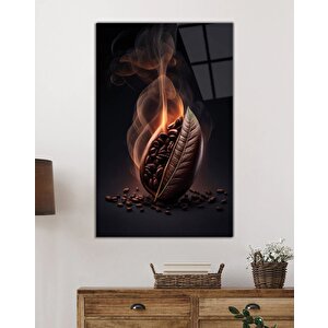 Kahve Çekirdeği Cam Tablo Ev Ve Ofis Duvar Dekoru 50x70 cm