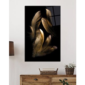 Kahverengi Tüy Cam Tablo Ev Ve Ofis Duvar Dekoru 36x23 cm