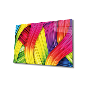 Renkli Soyut Cam Tablo Ev Ve Ofis Duvar Dekoru 50x70 cm