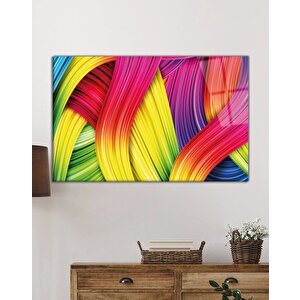Renkli Soyut Cam Tablo Ev Ve Ofis Duvar Dekoru 50x70 cm