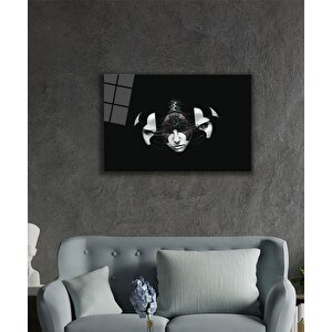 Robot Kadın Yüzü Gelecek Cam Tablo 36x23 cm
