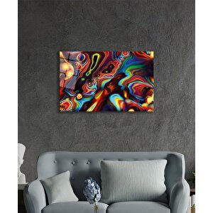 Renkli Soyut Cam Tablo Ev Ve Ofis Duvar Dekoru 110x70 cm