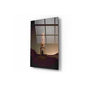 Deniz Feneri Baskılı Cam Tablo 70x110 cm