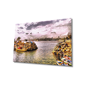 Deniz Ve Kayıklar Manzaracam Tablo 50x70 cm