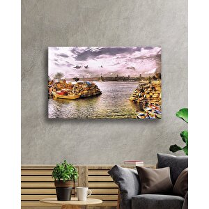 Deniz Ve Kayıklar Manzaracam Tablo 50x70 cm