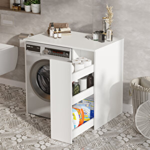 Robin Home Diana Çamaşır Makinesi Dolabı Çekmeceli Beyaz
