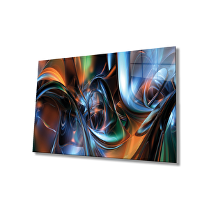 Renkli Soyut Cam Tablo Ev Ve Ofis Duvar Dekoru 50x70 cm