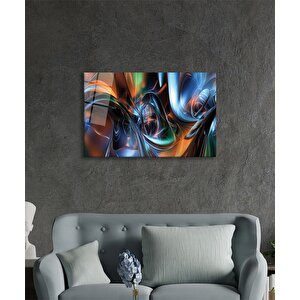 Renkli Soyut Cam Tablo Ev Ve Ofis Duvar Dekoru 50x70 cm