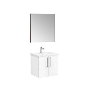 Vitra Root Flat 60 Cm Beyaz Kapaklı Aynalı Banyo Dolabı Takımı