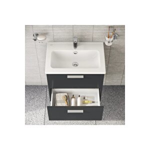 Vitra Mia 60 Cm Antrasit Çekmeceli Banyo Dolabı Takımı 75102
