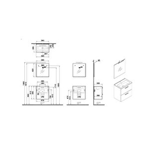 Vitra Mia 60 Cm Antrasit Çekmeceli Banyo Dolabı Takımı 75102