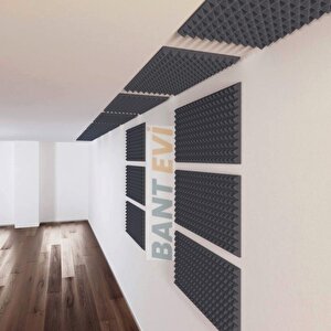 Akustik Piramit Sünger 100x100cm Yapışkanlı Ses Yalıtım Süngeri 40mm