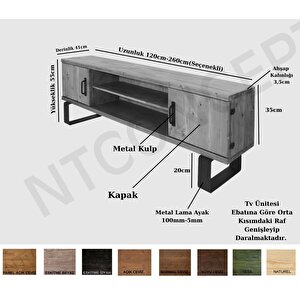 Ntconcept Ron Masif Ahşap Tv Stand 240 cm