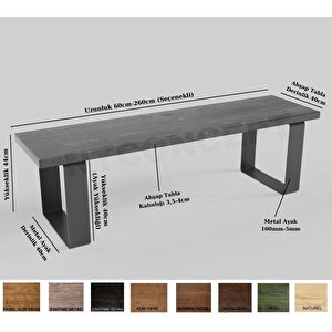 Enli Tabla Masif Ağaç Bank 310 cm