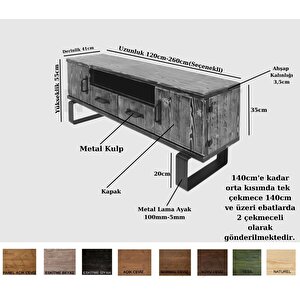 Ntconcept Voha Masif Ahşap Tv Stand 140 cm