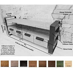 Ntconcept Vivien Masif Ahşap Tv Stand 240 cm