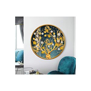 Geyik Yuvarlak Cam Tablo 50x50 cm