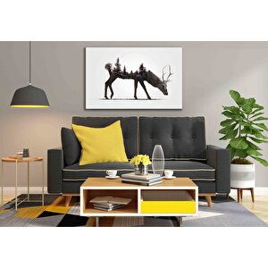 Fütüristik Geyik Manzaracam Tablo 90x60 cm