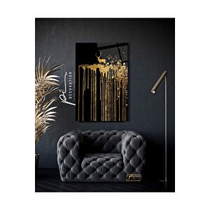 Gold Geyik Cam Tablo 60x90 cm