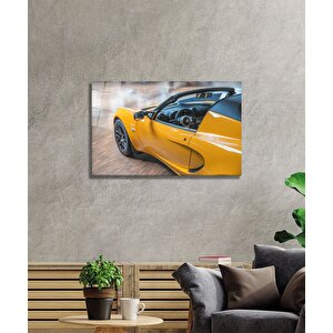 Sarı Araba Cam Tablo 90x60 cm