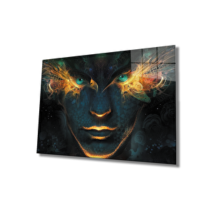Metafizik Kadın Kartal Göz Cam Tablo 36x23 cm