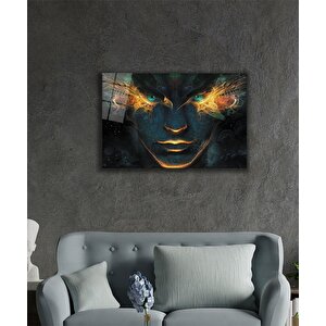 Metafizik Kadın Kartal Göz Cam Tablo 36x23 cm