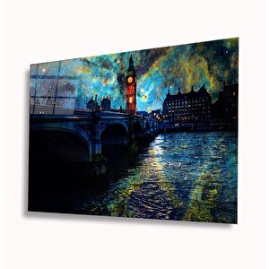Şehir Manzaralı Cam Tablo 90x60 cm