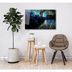 Şehir Manzaralı Cam Tablo 90x60 cm